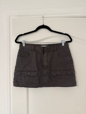 Zara charcoal gray utility mini skirt